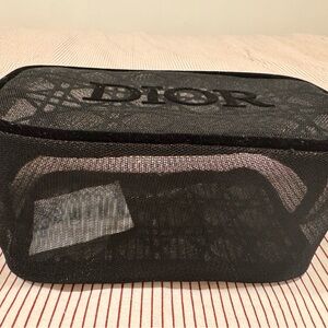 Dior Black Mesh Cosmetic Bag